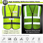 15 Pack Safety Vests Bulk Yellow Reflective High Visibility Vest - Image 2
