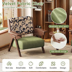 Accent Chair Mid Century Modern Chair, Velvet Upholstered Lounge Arm Chair - Image 5