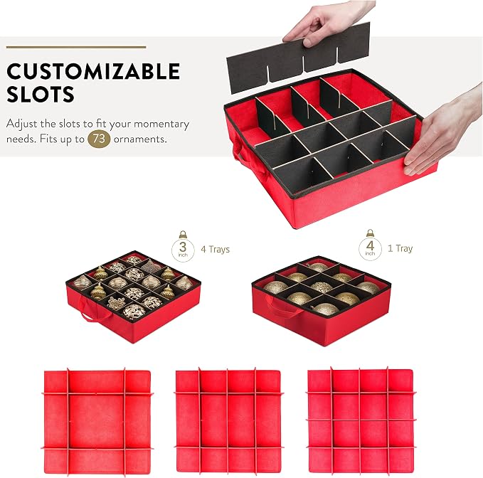ZOBER All in One Christmas Ornament Storage Box & Decoration Container - Image 7