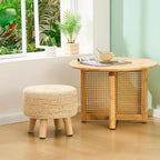 Wimarsbon Round Foot Stool Natural Seagrass Poufs Ottoman Hand Weave Footrest - Image 5