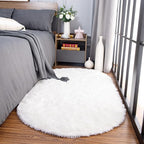 Noahas Fluffy Cream White Rugs for Bedroom Living Room, 2.6'X5.3' Oval Throw - Image 3