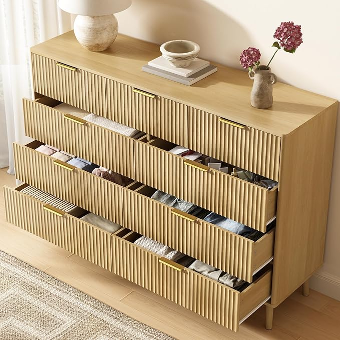 CARPETNAL Fluted 9 Drawer Dresser - Image 3