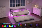 GarveeHome Daybed with Trundle, Metal Twin Trundle Bed with Charging Station & - Image 4