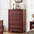 Farmhouse 5 Drawers Dresser for Bedroom, Wood 45" Tall Dressers Chest of Drawers - Image 9