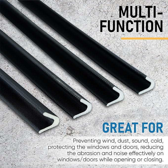 Adhesive V Shape Weatherstrip, Weather Stripping Door Seal Strip Foam Door - Image 5