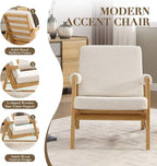 HEAH-YO Modern Accent Chair, Upholstered Linen Fabric Living Room Chair - Image 4