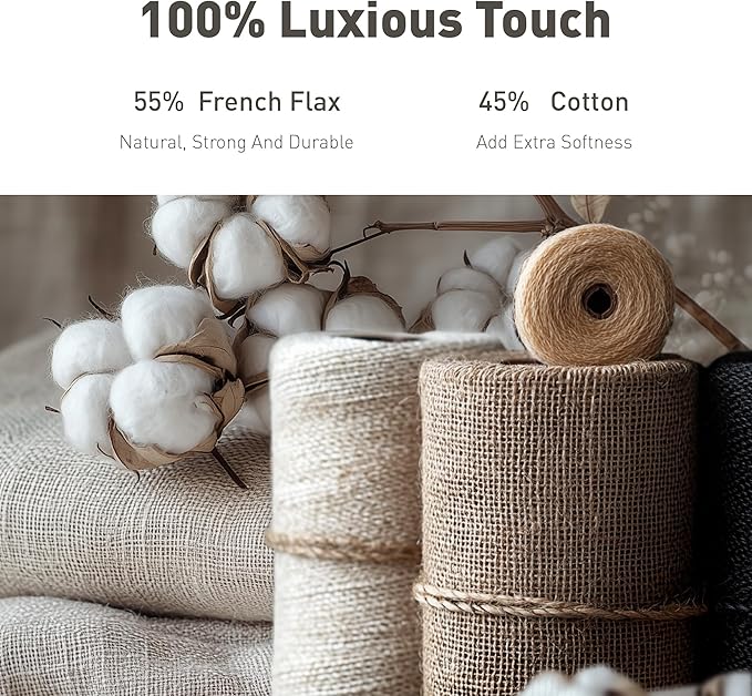 Hyde Lane Luxury Linen Quilt Set Queen Size, Organic European Flax Cotton Blend - Image 3