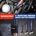 WORKPRO 6-Inch Adjustable Wrench, Wide Jaw Cr-V Steel Black Oxide Finish - Image 7