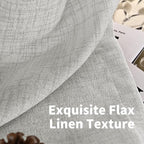 YoungsTex Light Grey Linen Curtains 68 Inch Length - Image 4