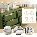 End Table with Storage, Wooden Farmhouse Nightstands with 6 Drawers, Bedside - Image 4