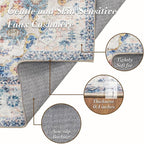 Area Rug 8×10, Large Vintage Boho Rug, Ultra-Soft Low Pile, Non Slip, Stain - Image 4