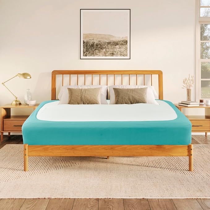 Biscaynebay Decorative Box Spring Cover King & Cal King Size, Aqua Luxurious - Image 8