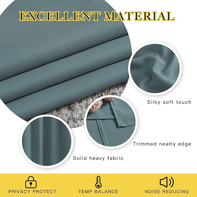 NICETOWN Room Darkening 118 inch Long Curtains, Grommet Thermal Drapes Weighted - Image 4