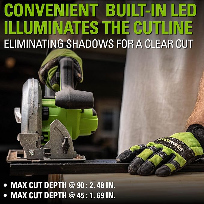 Greenworks 24V Brushless 7-1/4-inch Circular Saw, Battery and Charger Sold - Image 8
