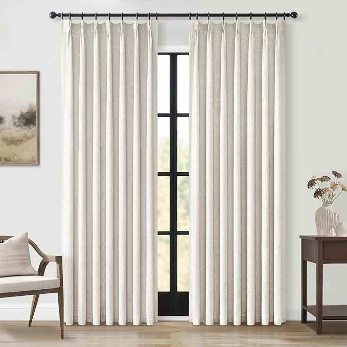 Topfinel Pinch Pleated Curtains 96 Inch Long, 100% Blackout Thermal Insulated by Topfinel