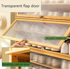 Bamboo Shoe Cabinet with Acrylic Door, 10-Tier Shoe Storage Rack, 40-45 Pairs - Image 4