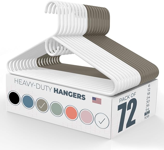 Neaties Heavy Duty Clothes Hangers 50+ Pack – Made in The USA – 8lb Capacity by NeatiesHangers
