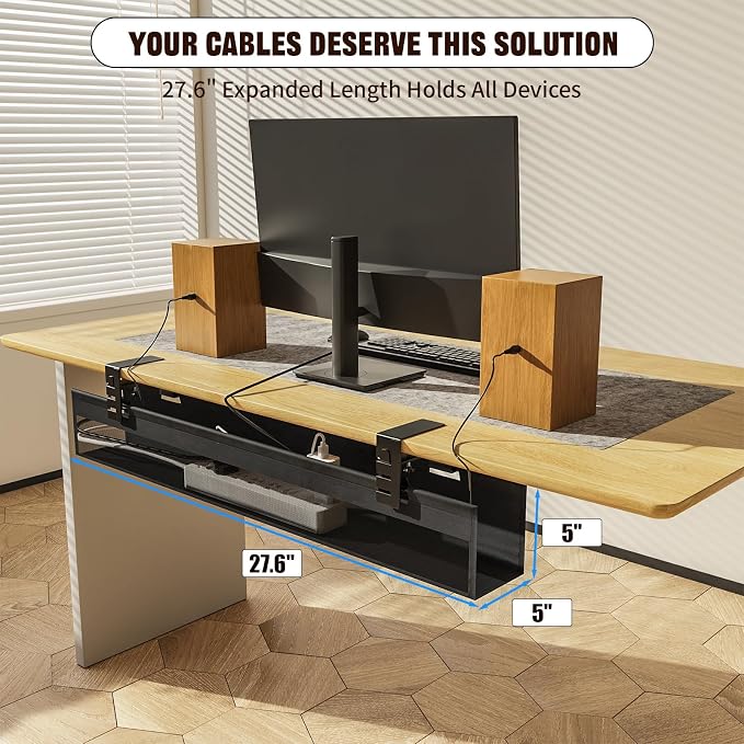 No Drill Under Desk Cable Management Tray, Nonkky Cable Management Under Desk - Image 2
