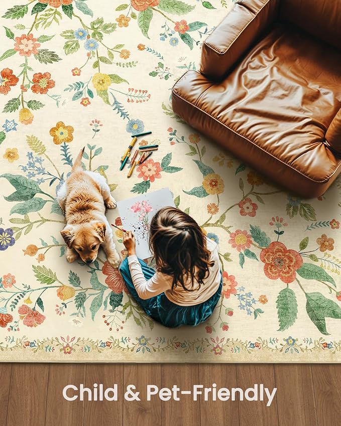 Amada 6x9 Area Rugs, Non-Slip & Low-Profile Living Room Rug - Image 6