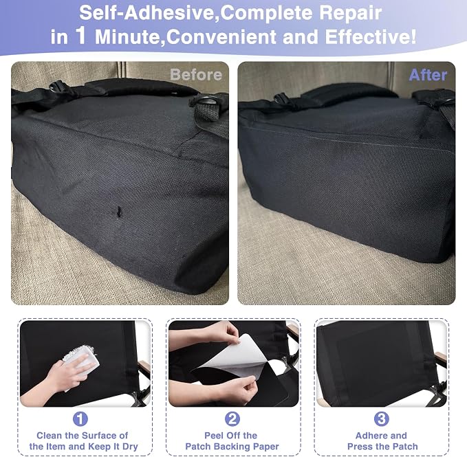 Canvas Repair Patch 9×11 Inch 3Pcs Waterproof Self-Adhesive Fabric Repair Patch - Image 6