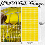GOER Gold Party Backdrop Metallic Tinsel Foil Fringe Curtains Photo Booth Props - Image 2