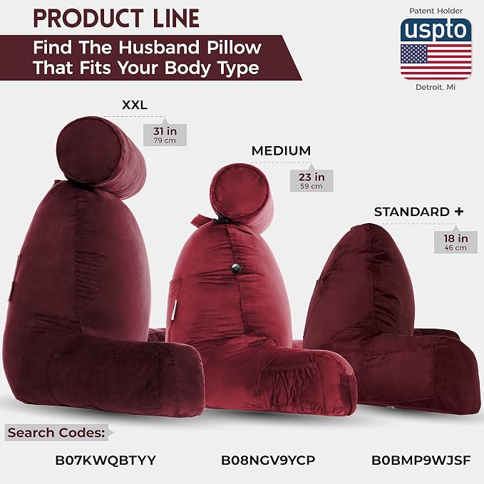 Husband Pillow XXL Aspen Edition, Adult Reading Sit Up Bed Rest Pillow - Image 3