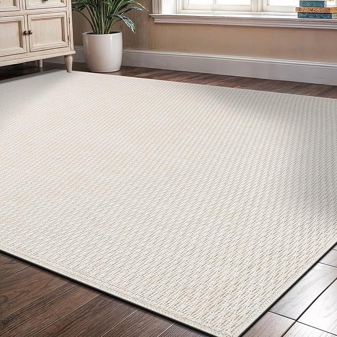 Easy Jute Rug 6x9 Indoor Outdoor Natural Rugs Solid Fiber Rug Woven Area Rug by LenaRug