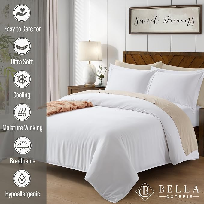 Bella Coterie Luxury Bamboo Viscose California King Size Duvet Cover Set | 100% - Image 2