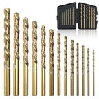 BeHappy 13Pcs Cobalt Drill Bit Set, M35 HSS, 135 Degree Tip, Twist Jobber Length by BeHappy