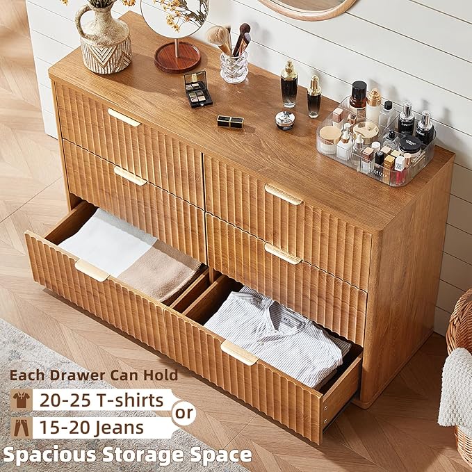 LEYAOYAO Fluted 6 Drawers Dresser - Image 5