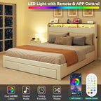 YITAHOME King Size Bed Frame, Storage Bed Frame - Image 4