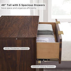 T4TREAM Fluted 5 Drawers Dresser, Curved Profile Design, Wood Drawer Organizer - Image 5