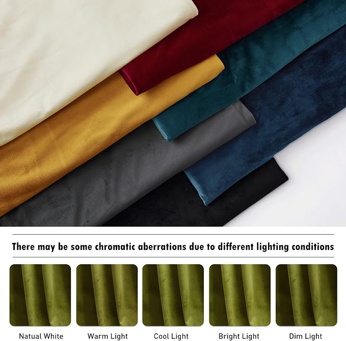RYB HOME Velvet Curtains 63 inches Length, Back Tab & Rod Pocket Soft Fabric - Image 7