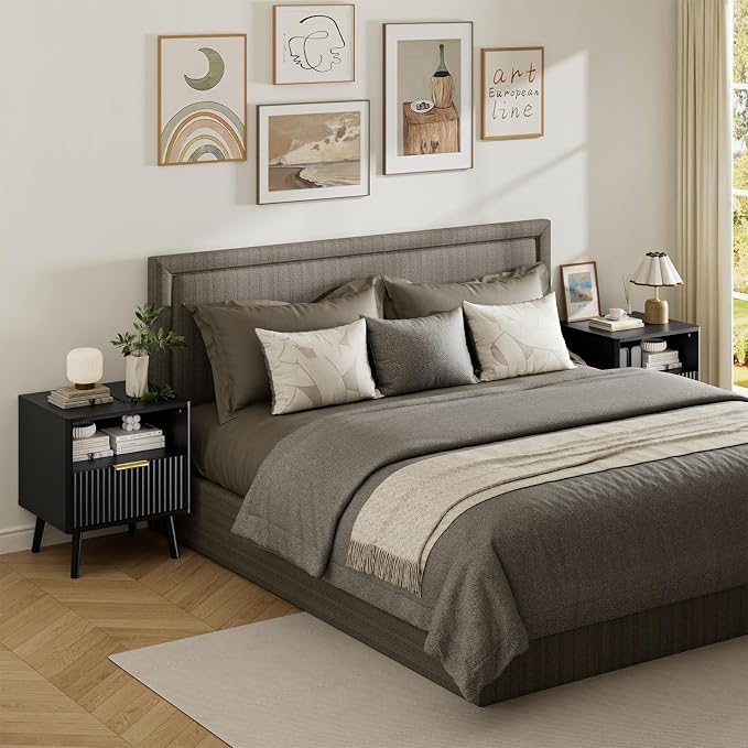 LYNSOM Fluted Dresser and Nightstand Sets 3 Piece, 5-Drawers Dresser and - Image 9
