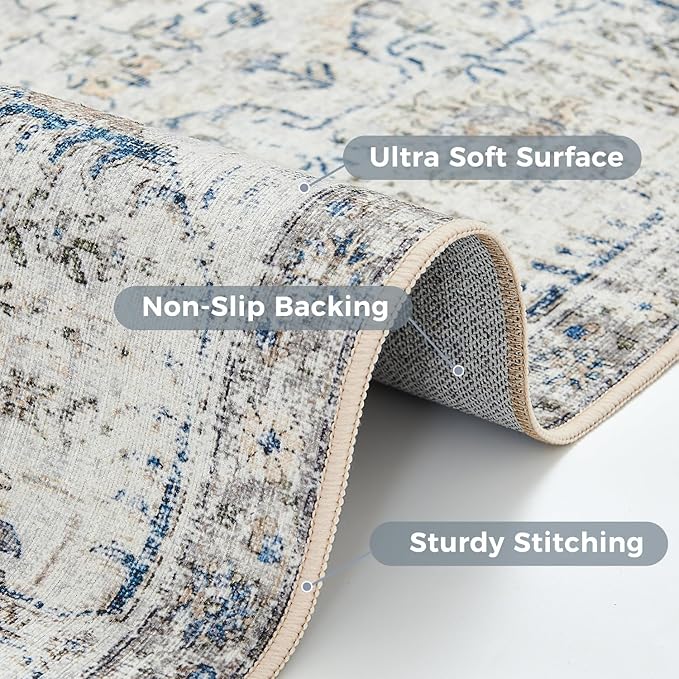 jinchan Kalen Area Rug 2x3 Washable Entryway Rug Vintage Doormat Indoor - Image 3