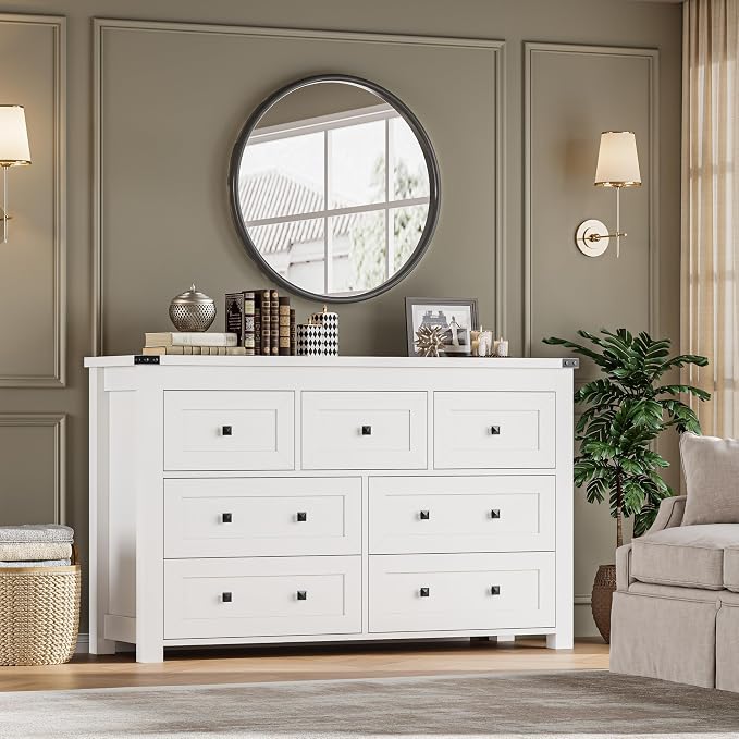 7-Drawer Dresser, Modern Wooden Storage Chest of Drawers, Dresser TV Stand - Image 6