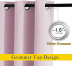 NICETOWN Room Darkening Baby Pink Curtains 63 inch Length - Image 2