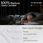 Snow White Pleated Linen Blackout Curtains 84 Inches Long - Image 2