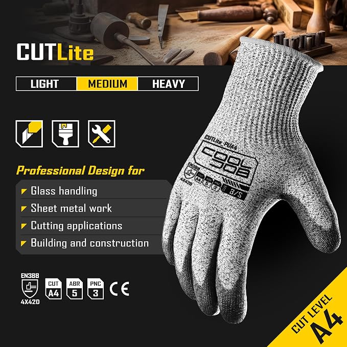 COOLJOB 12/120 Pairs Cut Resistant Safety Work Gloves - Image 2