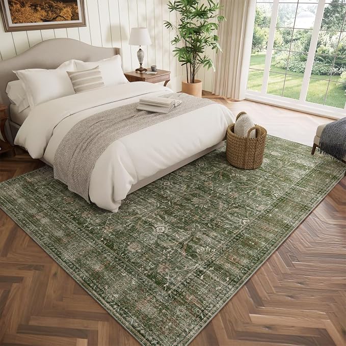 Washable 6x9 Area Rugs for Living Room, Boho Non-Slip Vintage Distress Large - Image 2