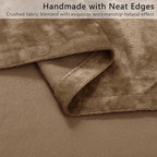 SMILETIME Amber Beige Crushed Velvet Curtains 52x90 inch Luxurious Thermal - Image 5