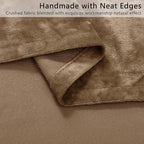 SMILETIME Amber Beige Crushed Velvet Curtains 52x96 inch Luxurious Thermal - Image 5