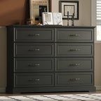 Farmhouse 8 Drawers Dresser for Bedroom, Rustic Wood Dresser TV Stand, Wooden by Xixini