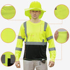 AYKRM Safety T Shirt Reflective High Visibility hi vis Long Sleeve T Shirt - Image 2