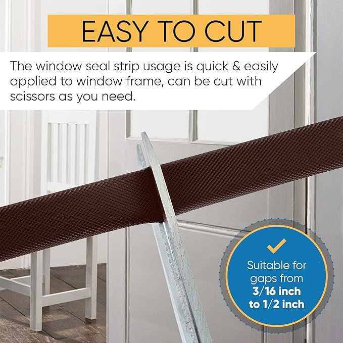 Adhesive V Shape Weatherstrip, Weather Stripping Door Seal Strip Foam Door - Image 7