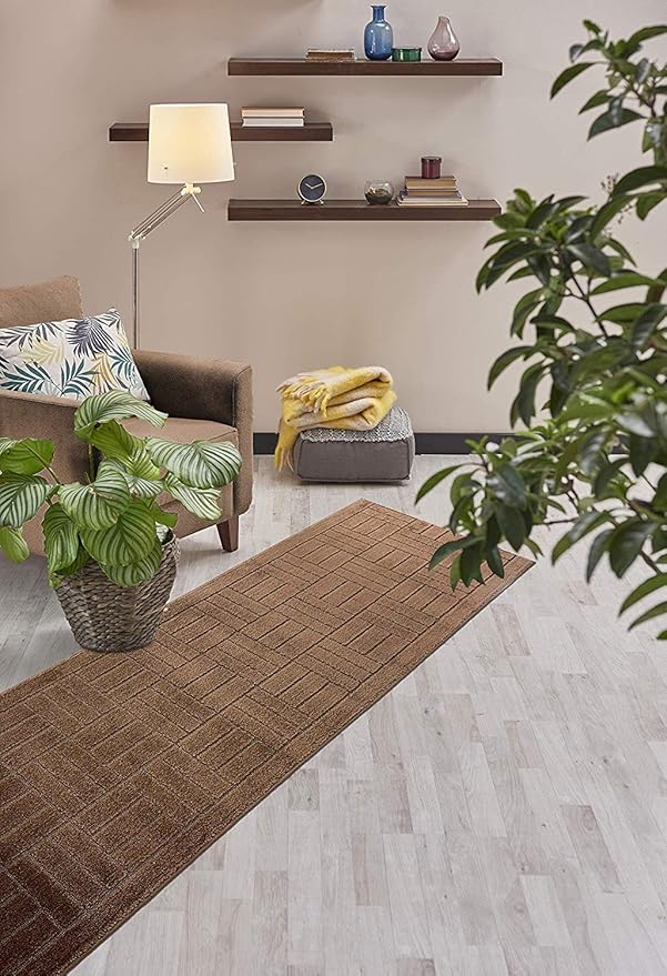 Custom Length Hallway Runner Rug, Slip Resistant, Bricks Brown, 26 Inch X 5 feet - Image 5