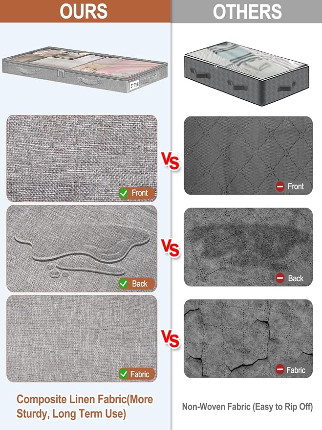 3 Inch Low Profile Under Bed Storage Bins - Image 5