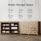 Dresser for Bedroom with 6 Drawers, Farmhouse Wood Chest of Drawers, Wide TV - Image 4