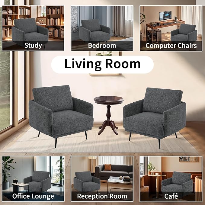 Oversized Accent Chair for Living Room Cozy Reading Chairs Mid-Century Modern - Image 6