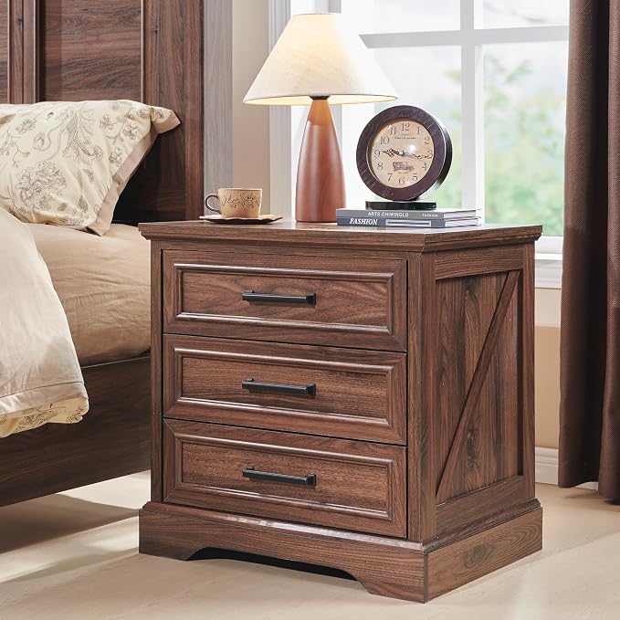 ACCOHOHO Farmhouse Nightstands Set of 2, 22 Inch Wide End Table - Image 2